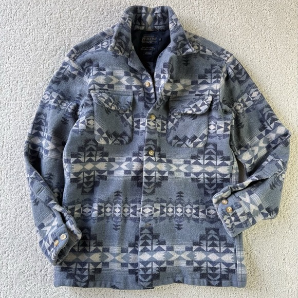 Pendleton The Original Board Shirt M Blue Womens Medium/S Wool Aztec Western USA